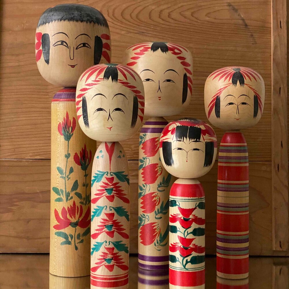 Vintage Kokeshi Dolls