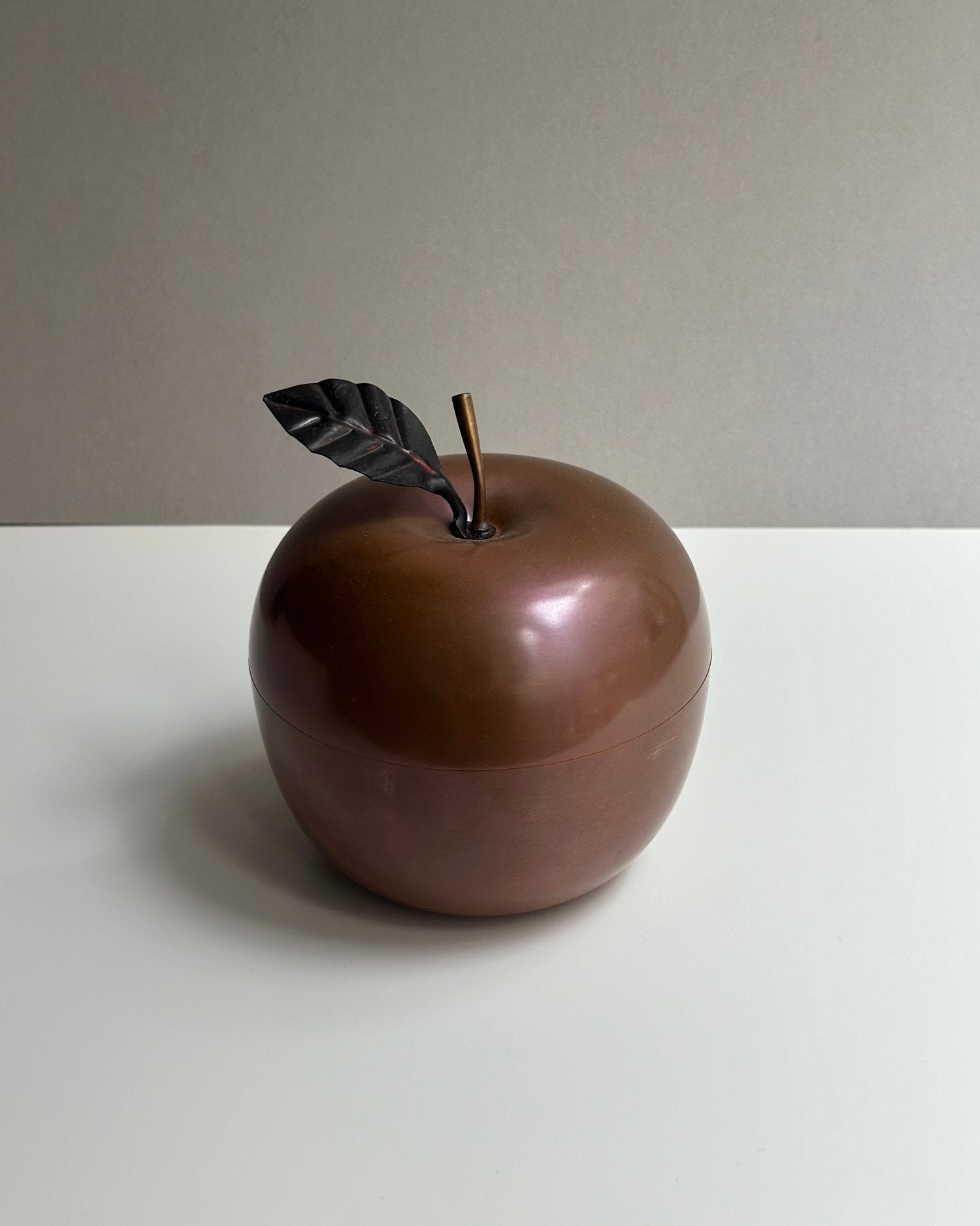 Vintage Brass Apple with Wooden Box - OHAYŌ