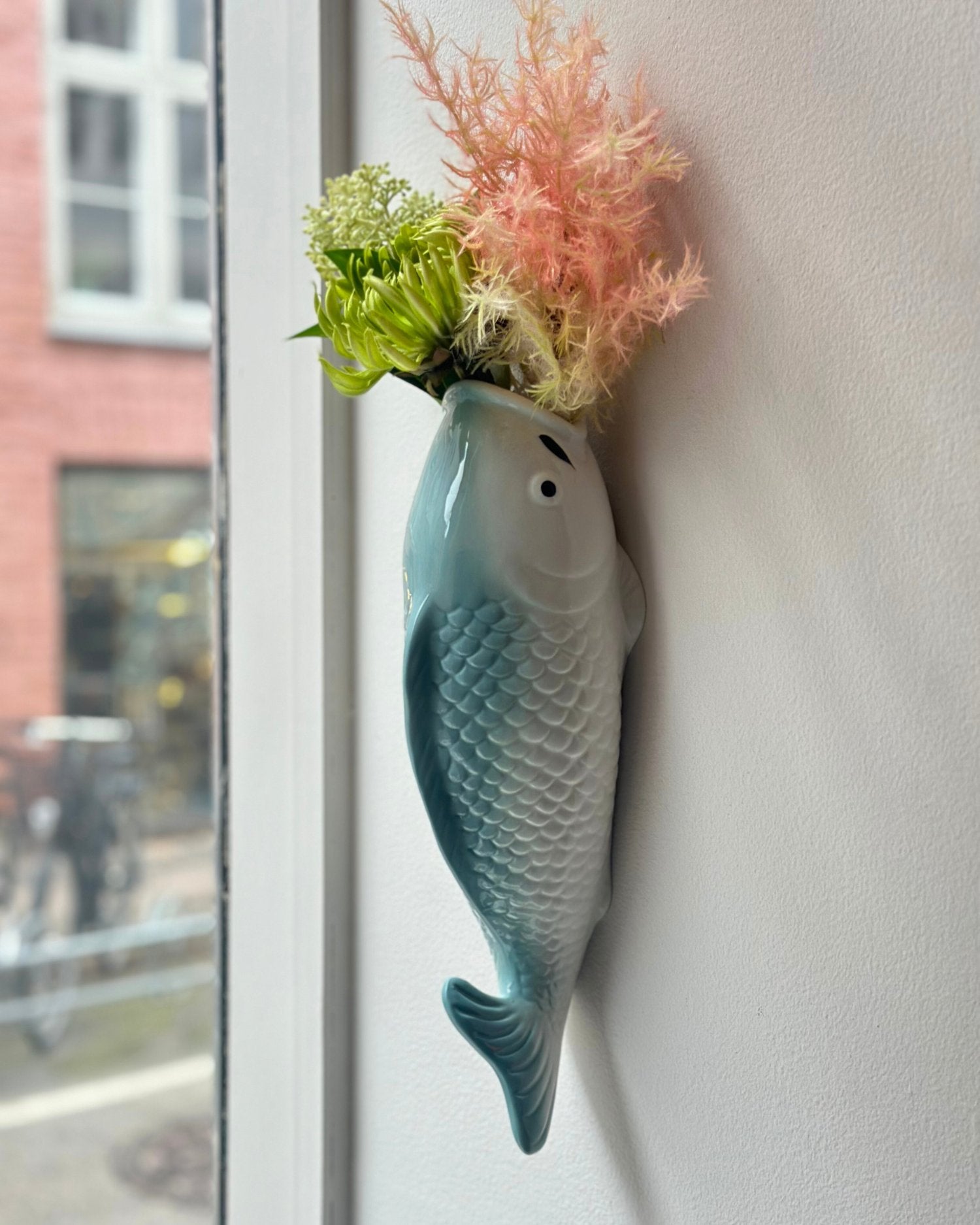 Koi Fish Wall Vase (XL) - Dusty Teal - OHAYŌ