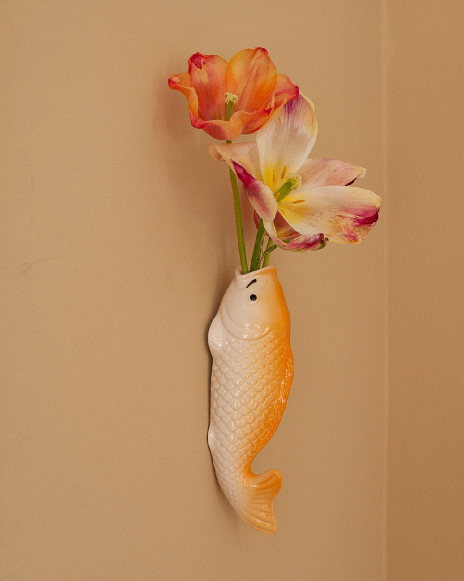 Koi Fish Wall Vase - Mandarin Orange - OHAYŌ