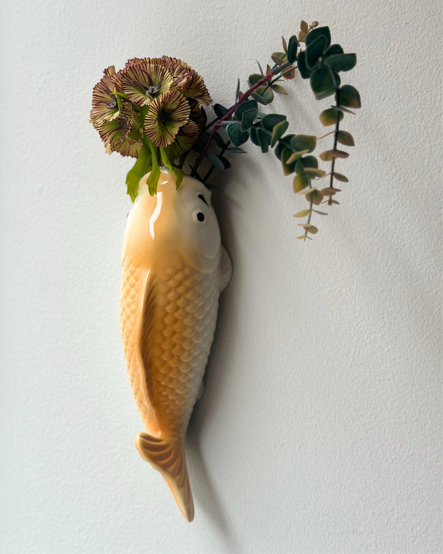 Koi Fish Wall Vase - Mandarin Orange - OHAYŌ