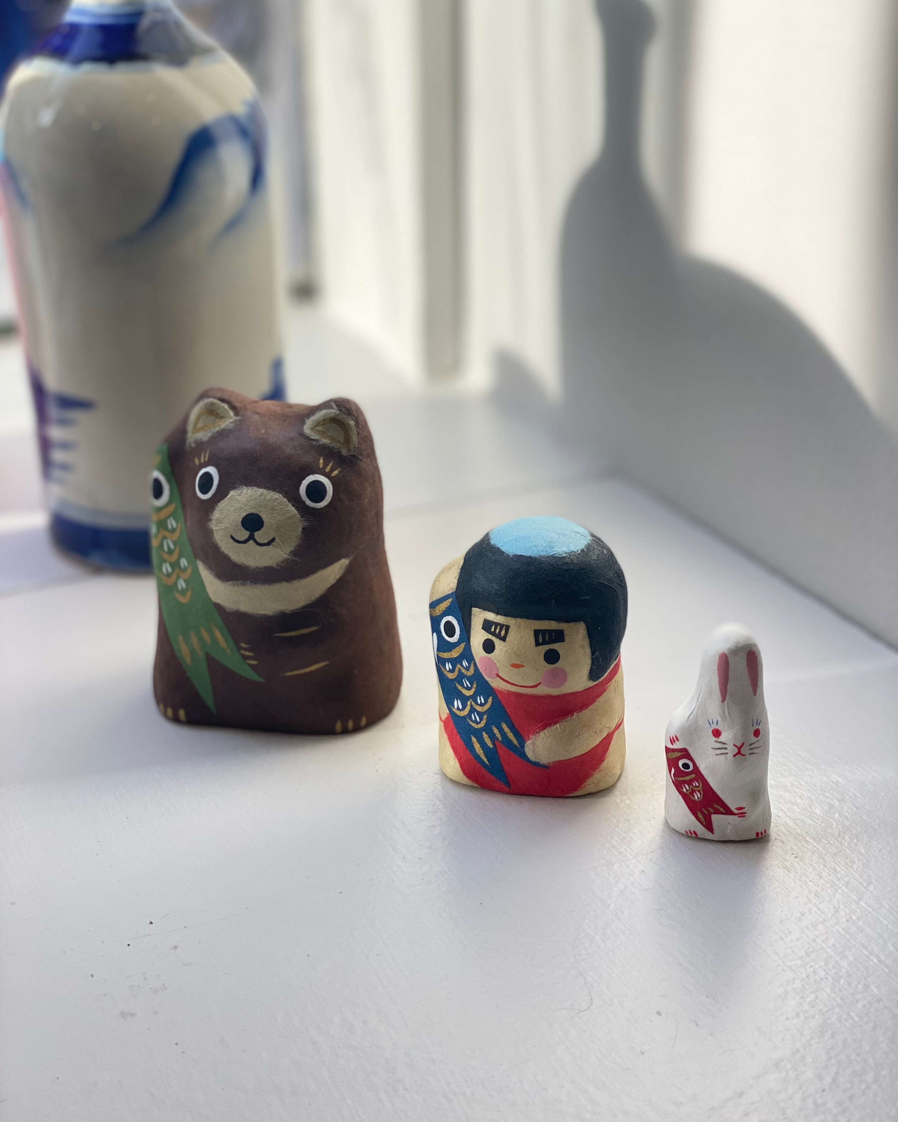 Bear, Boy, and Rabbit Babushka Figurines - Set of 3