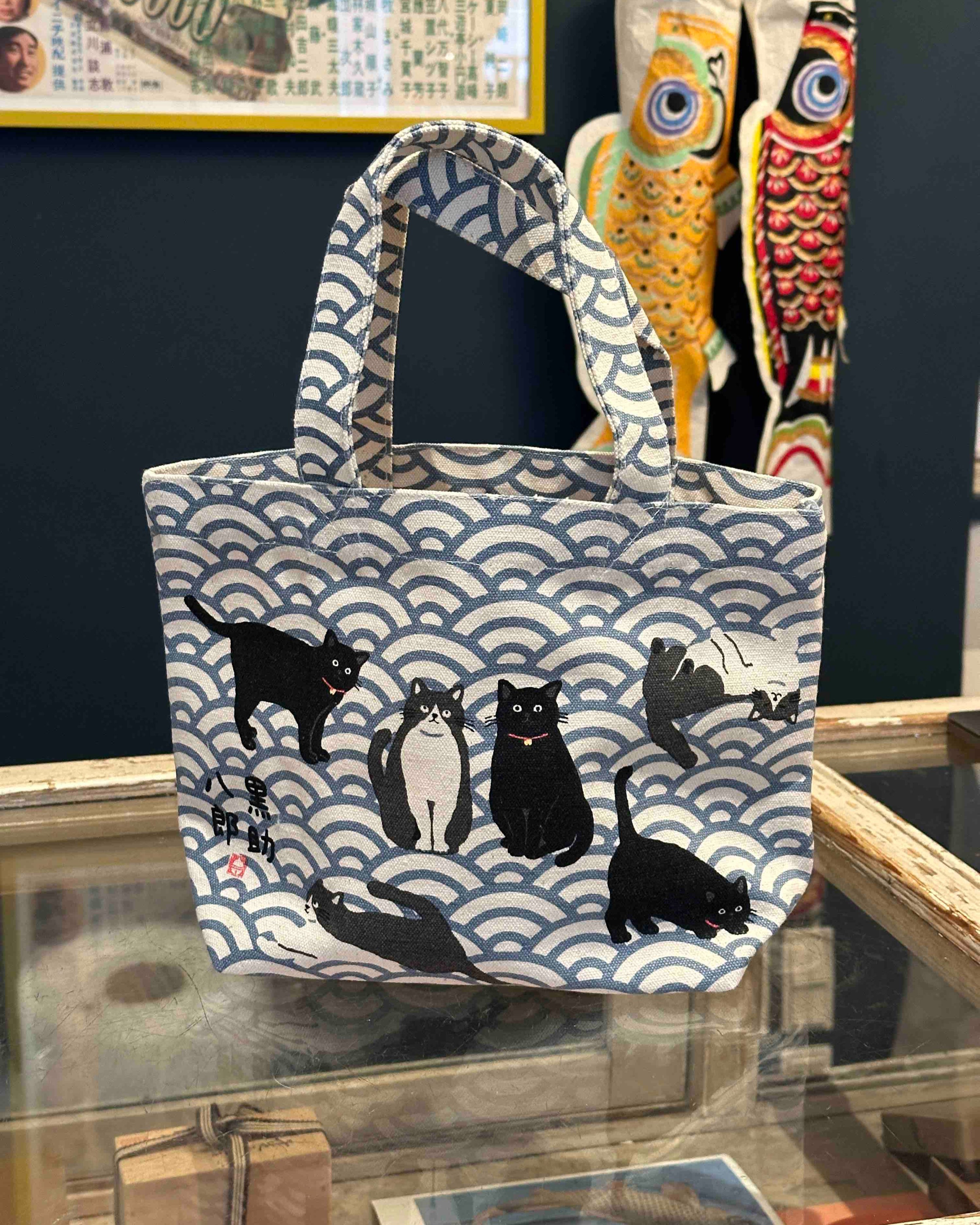 Cats and Waves, small tote bag - OHAYŌ