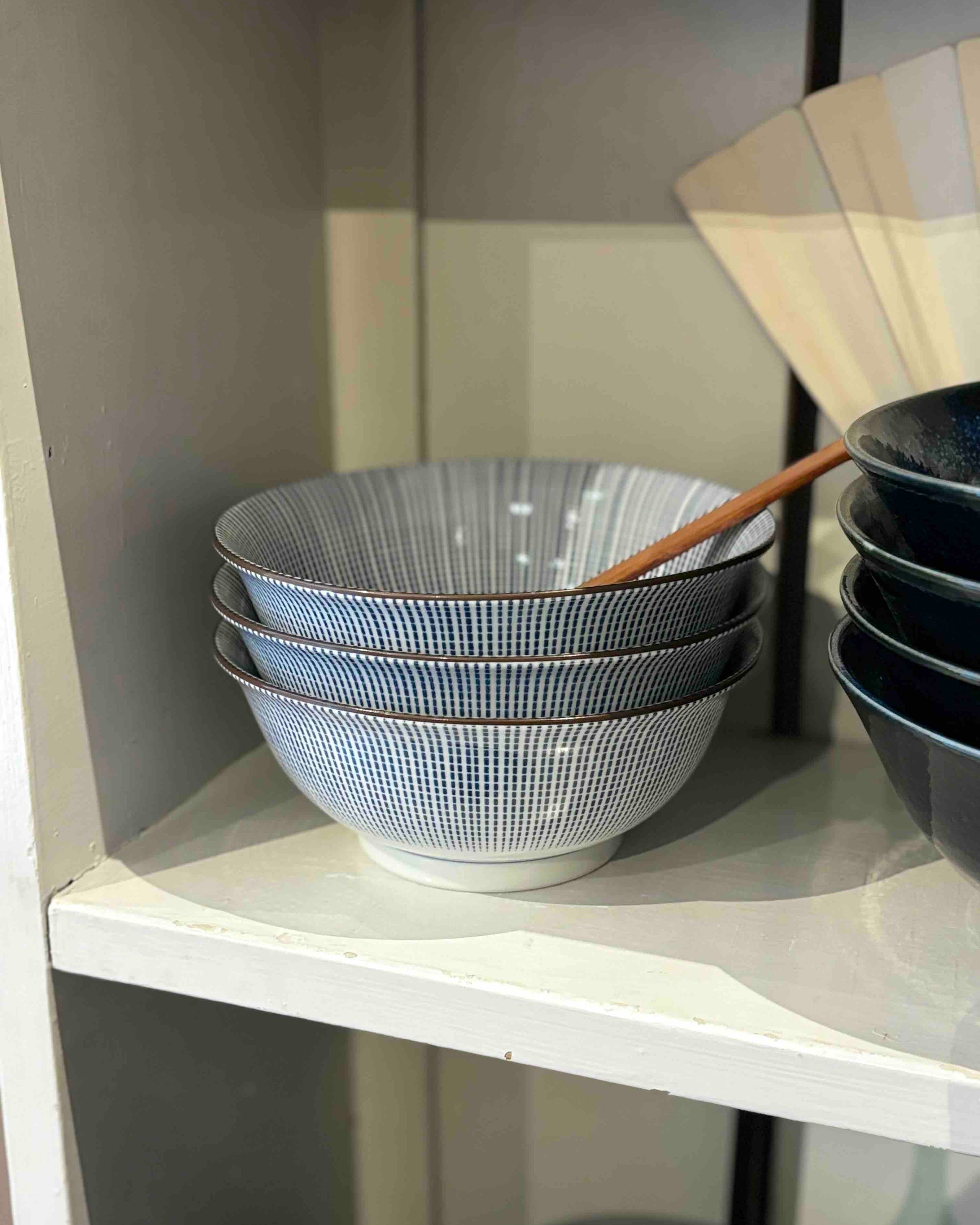 Ramen bowl, blue stripes - OHAYŌ